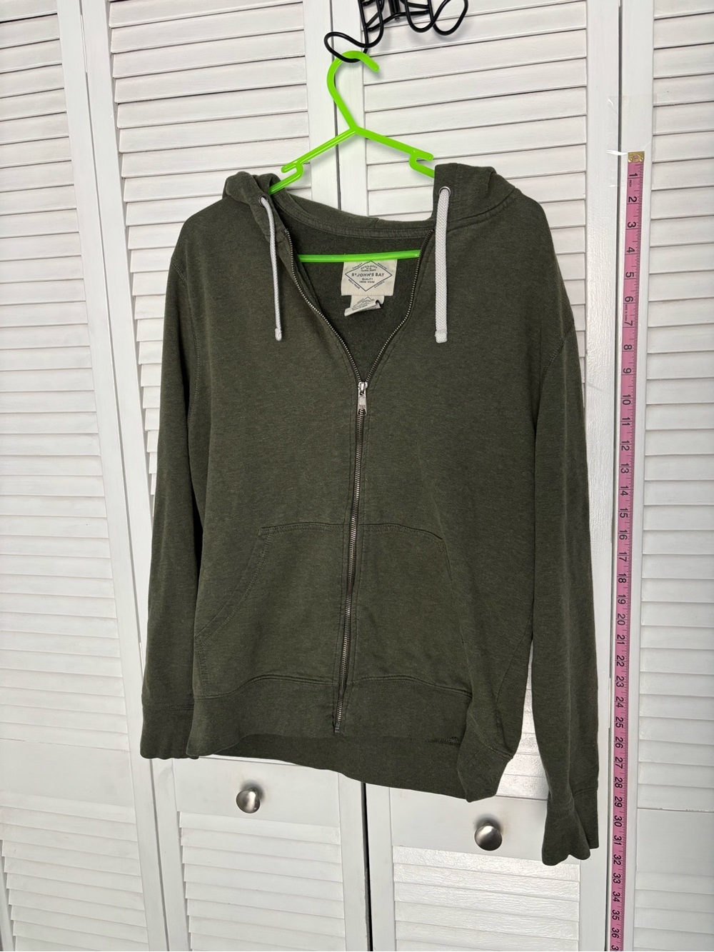 St. John's Bay Olive Green Zip-Up Hoodie